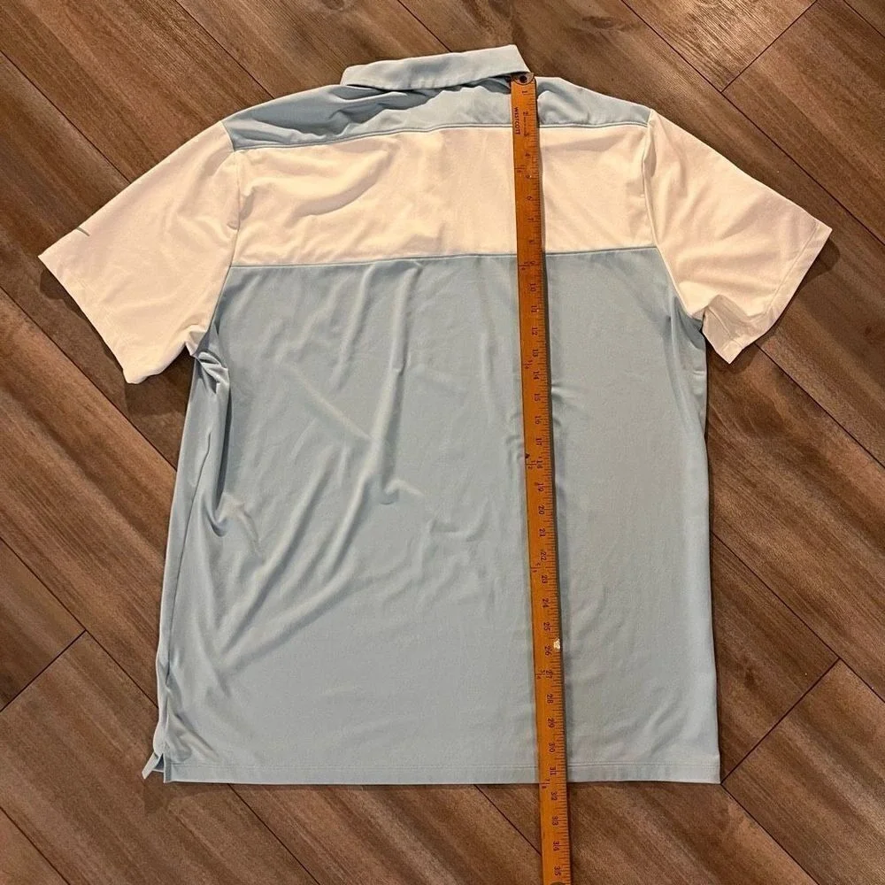 Nike Golf Dri-Fit The Players TPC Sawgrass Polo Shirt XL Blue White Bin‎ F-9